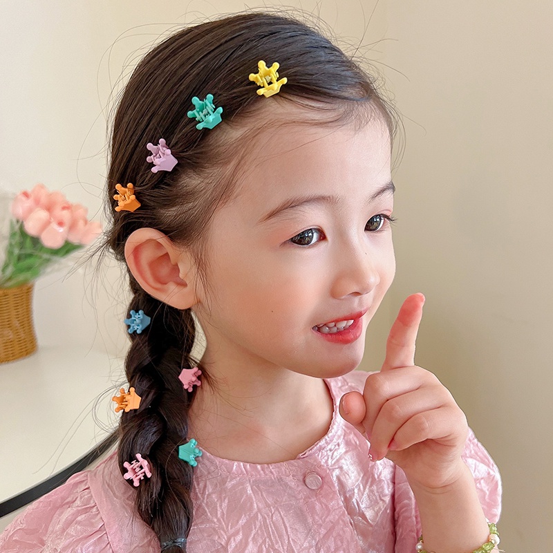 Magic789 1PC Indah Warna-Warni Mickey Bunga Rambut Cakar Klip Untuk Anak-Anak Wanita Perempuan Lucu Bintang Hati Rambut Mengepang Rambut Pin All-match Aksesoris Rambut