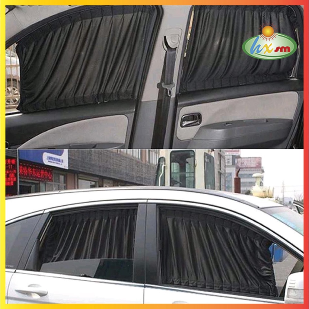 Tirai Jendela Mobil Magnetic - Car Window Universal - Hongxin - Hitam JUMBO