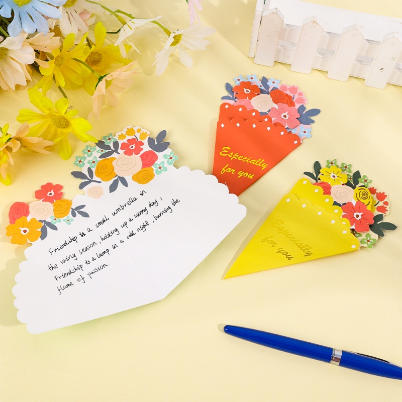 Creative Novelty Greeting Card/Kartu Ucapan Buket Bunga Kertas Khusus