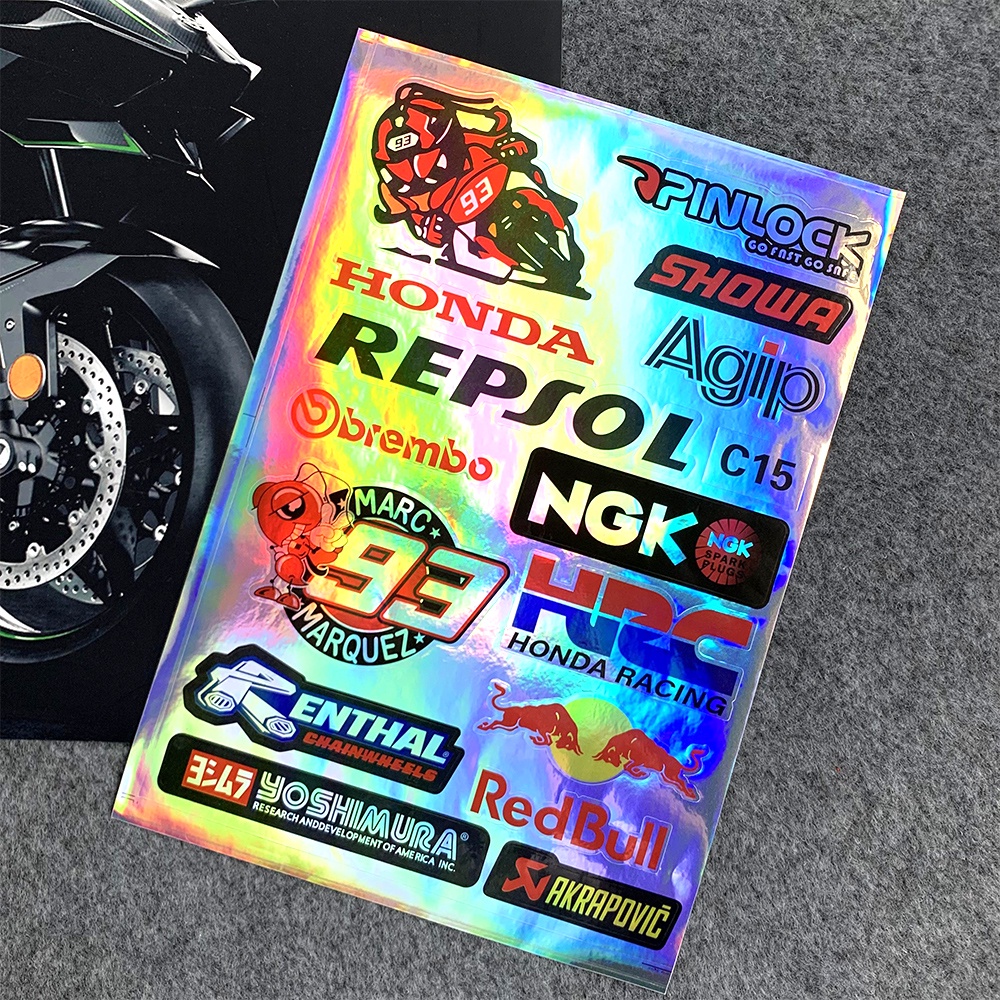 1set Reflektif Sepeda Motor Riding Fender Dekorasi Stiker Monster MOTUL HRC Logio Tahan Air GoPro Helm Modifikasi Decals