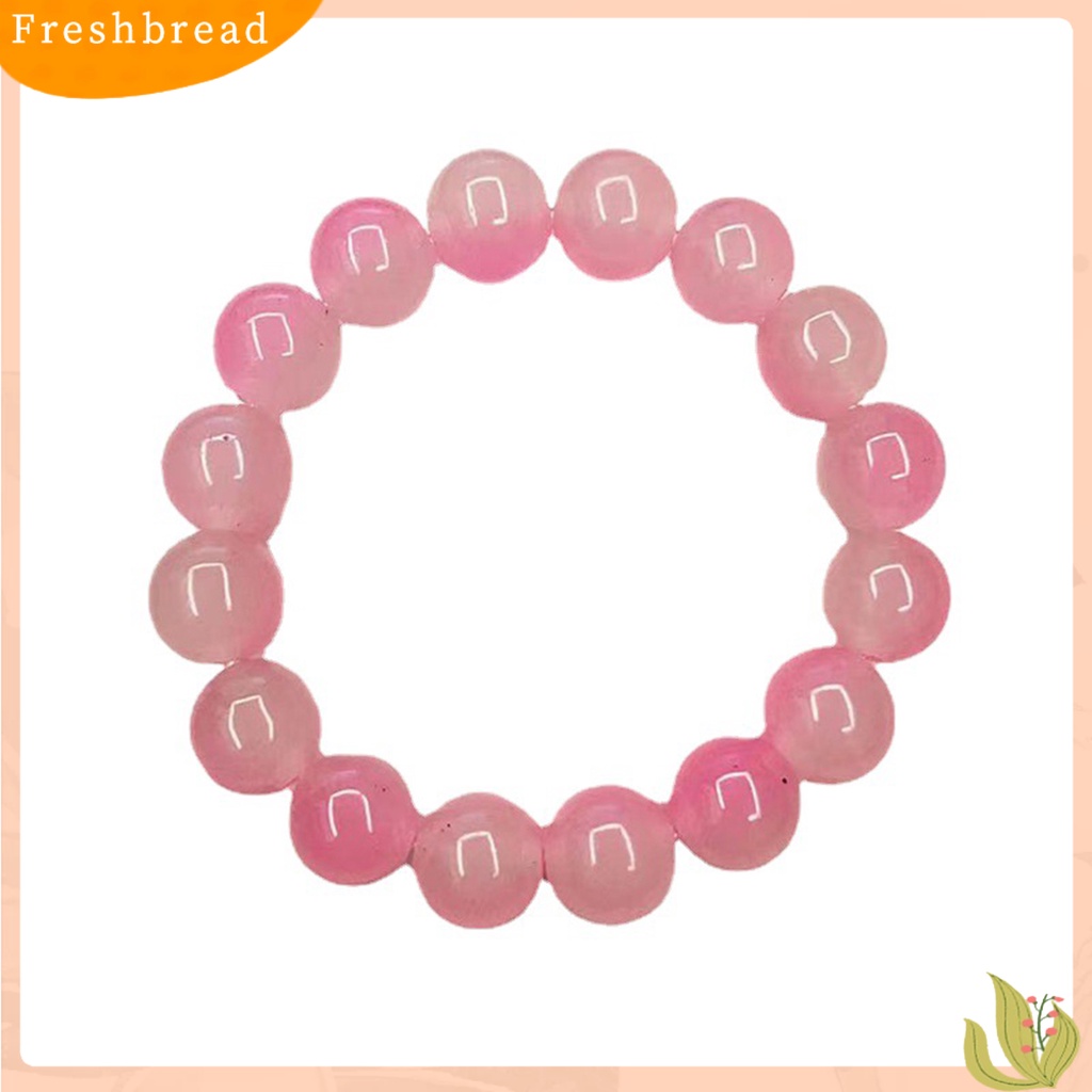 &lt; Freshbread &gt; Beads Bracelet Warna Kontras Tali Elastis Buatan Tangan Memoles Manik-Manik Kristal Imitasi Gelang Aksesoris Perhiasan