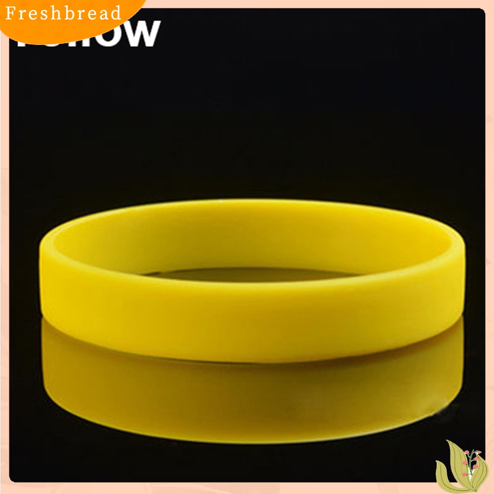 &lt; Freshbread &gt; 2Pcs Fashion Silicone Wristbands Wrist Band Gelang Desain Olahraga Warna Solid