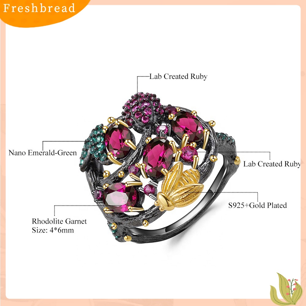 &lt; Freshbread &gt; Gothic Faux Ruby Pohon Cabang Lebah Wanita Jari Cincin Pesta Perjamuan Perhiasan Hadiah