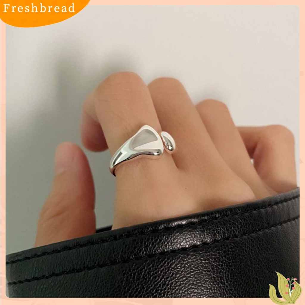 &lt; Freshbread &gt; Knuckle Ring Adjustable Electroplating High Gloss Geometris Menawan Dekorasi Hypoallergenic Lebar Tidak Teratur Terbuka Cincin Perhiasan Aksesoris