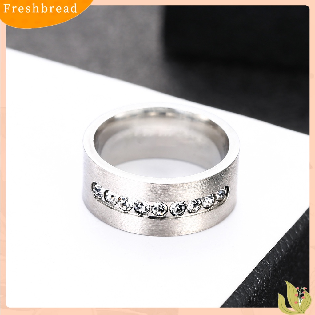 &lt; Freshbread &gt; 1/2Pcs Cincin Fashion Trendi Indah Halus Pengerjaan Halus Indah Hias Paduan Zirkon Berlian Imitasi Pasangan Cincin Perhiasan Aksesori