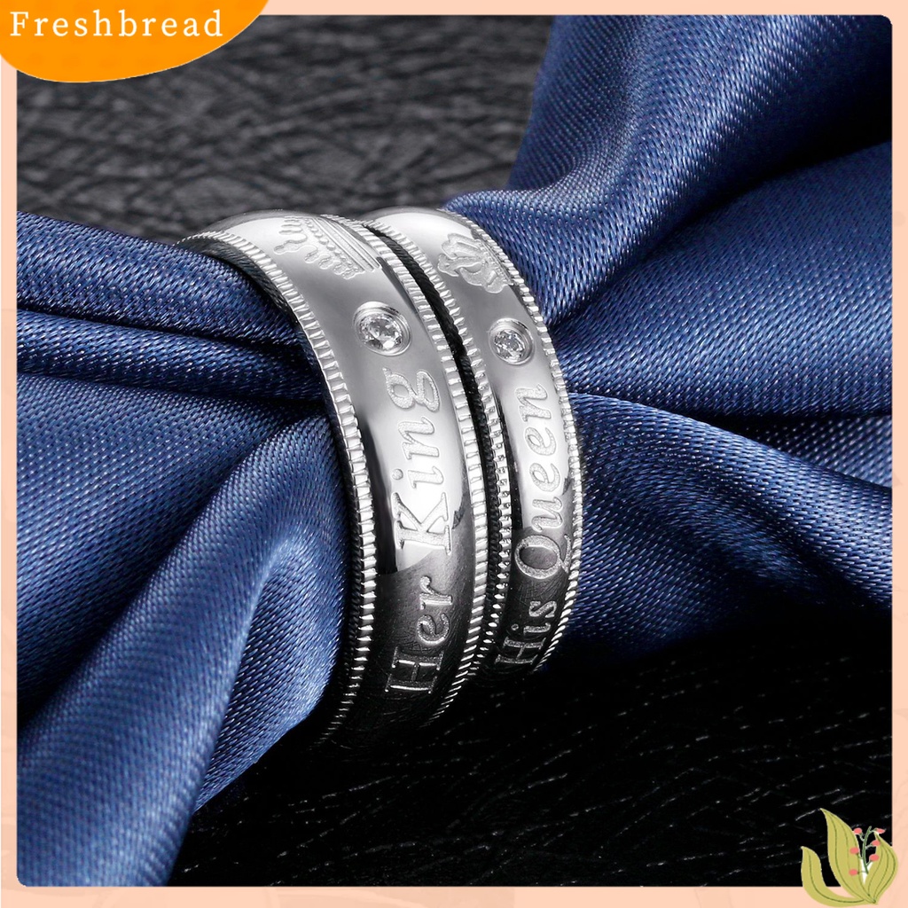 &lt; Freshbread &gt; Cincin Couple Huruf Ukiran Perhiasan Temperamen Kilau Terang Cincin Jari Untuk Hari Kasih Sayang