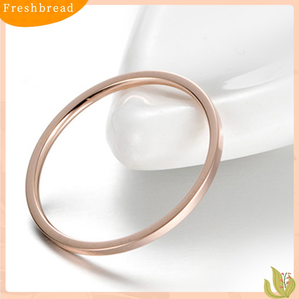 &lt; Freshbread &gt; Wanita Fashion Halus Tipis Baja Titanium Band Jari Cincin Hadiah Perhiasan Pernikahan
