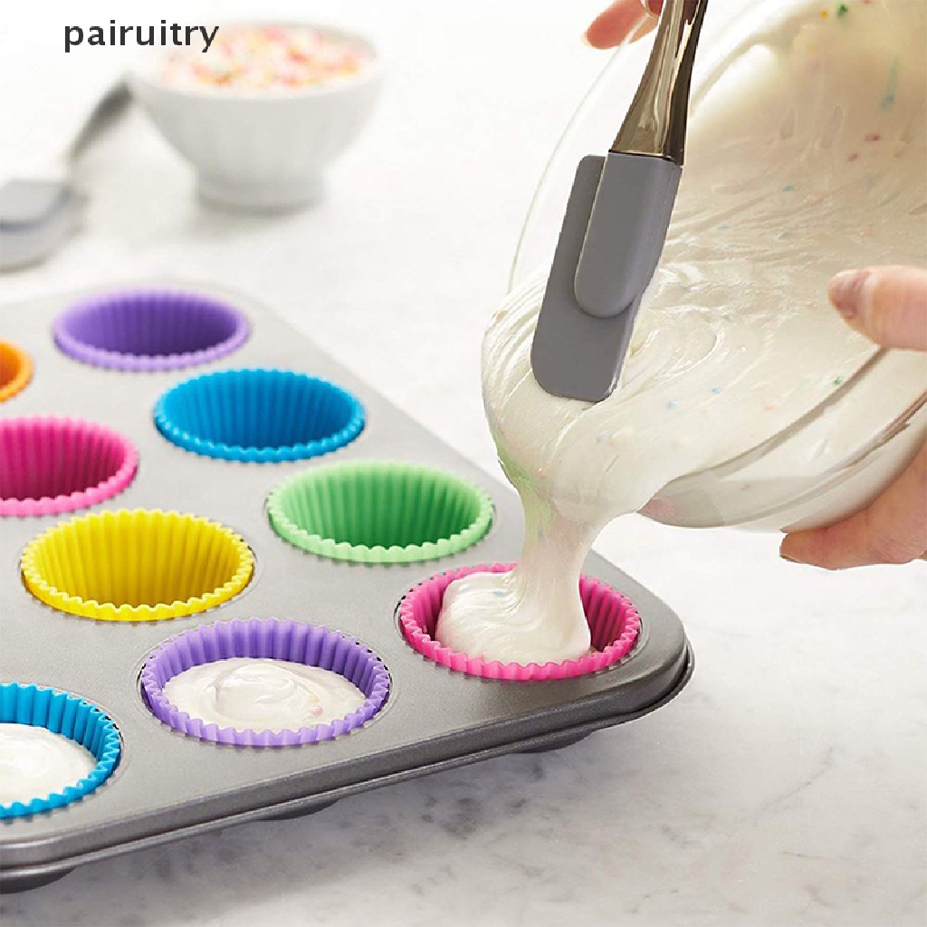 Prt 5Pcs Cetakan Silikon Bulat Cupcake Muffin Cup Baking Cookies Egg Tart Jelly Mold PRT