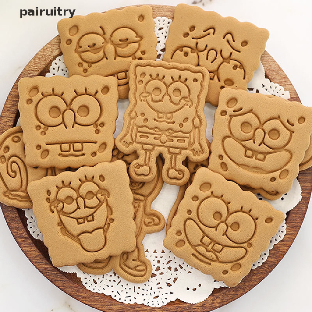 Prt Cetakan Kue Kering Kreatif Kartun DIY Bentuk Lucu 3D Pressure Cutg Cookie Cutter PRT