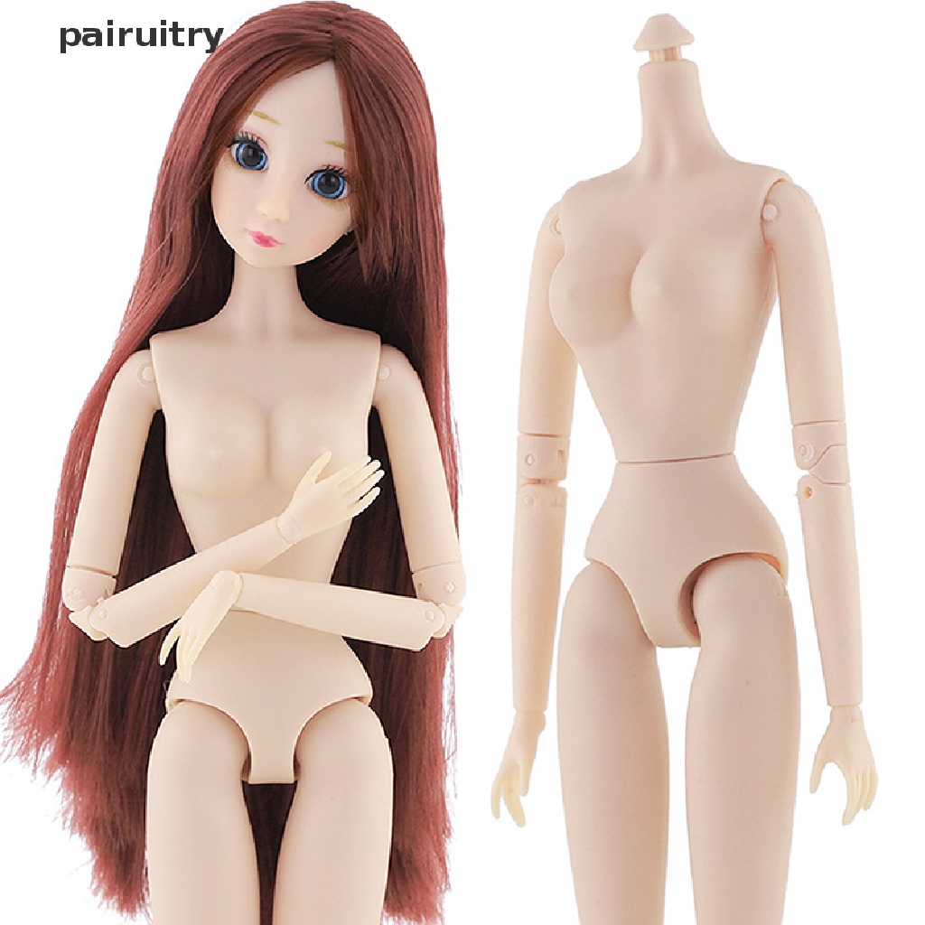 Prt 18sambungan Bergerak 30cm Mata 3D Boneka Plastik Anak Perempuan Mainan DIY Multiwarna Nude Body PRT