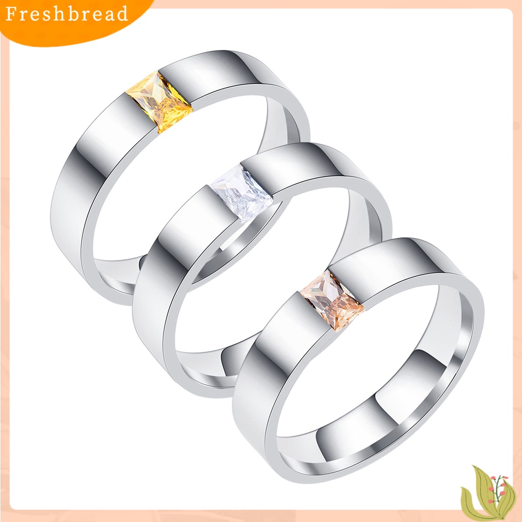 &lt; Freshbread &gt; Cincin Unisex Bright Luster Adjustable Open Design Glossy Semua Pertandingan Dekorasi Hadiah Cubic Zirconia Wanita Pria Pernikahan Pertunangan Ring Untuk Perjamuan