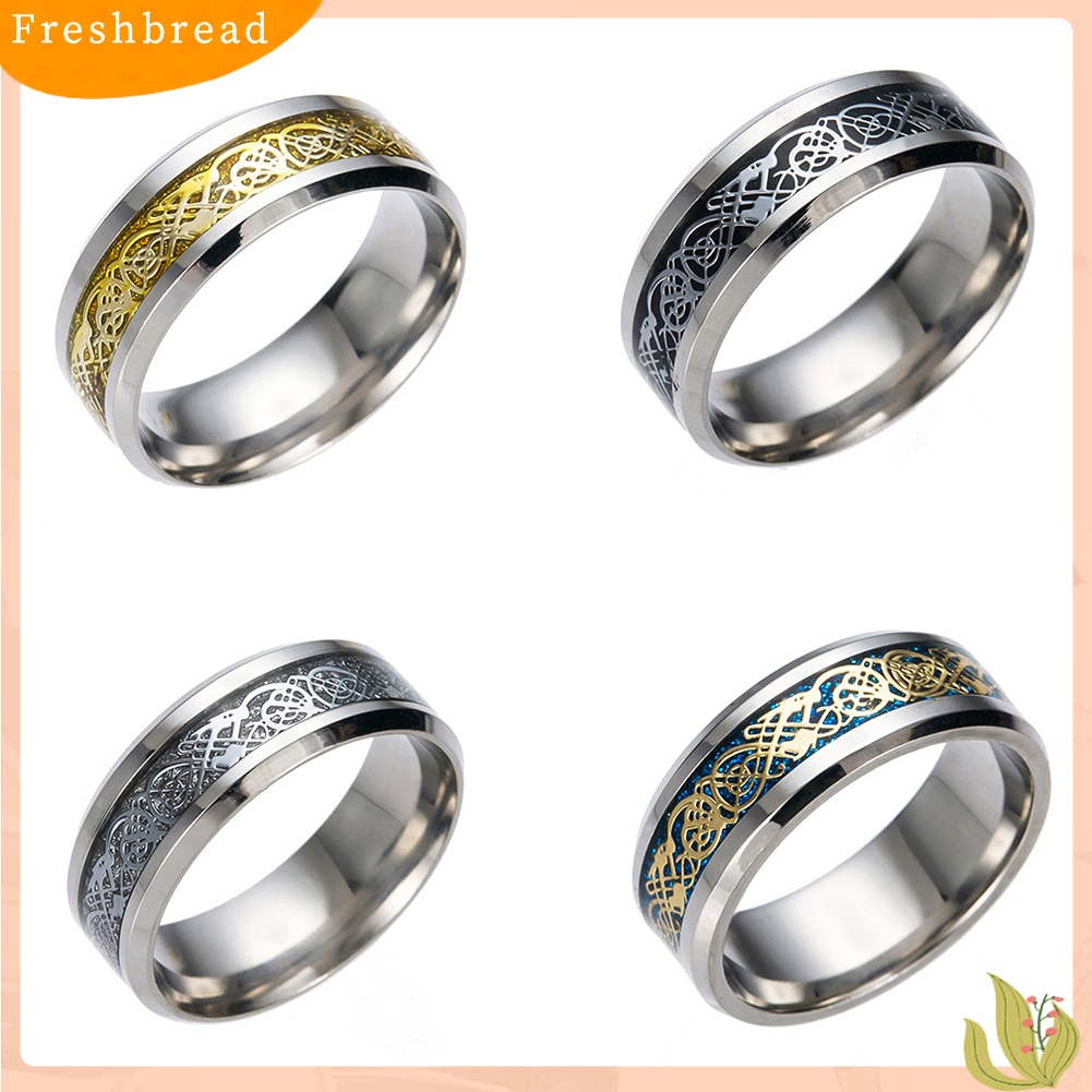 &lt; Freshbread &gt; Pria Bergaya Baja Titanium Permukaan Halus Pernikahan Band Jari Cincin Perhiasan Hadiah