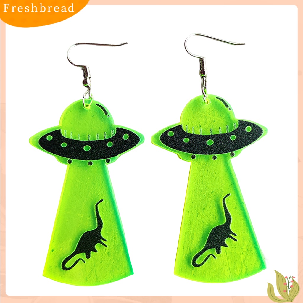 &lt; Freshbread &gt; 1pasang Anting Halloween Neon Meriah Geometris Pesta Halloween Tengkorak Mengerikan UFO Penyihir Drop Anting Berdandan Perhiasan Hadiah Untuk Festival Hantu