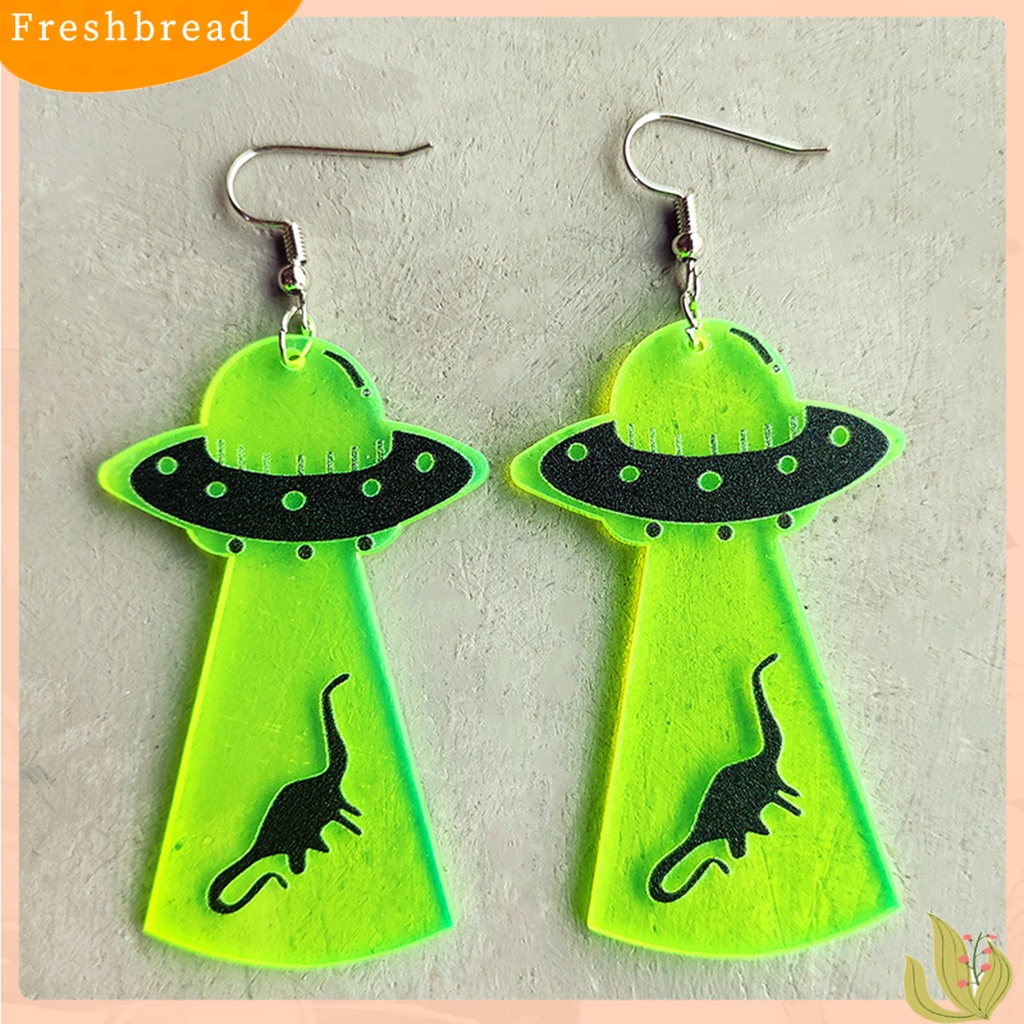 &lt; Freshbread &gt; 1pasang Anting Halloween Neon Meriah Geometris Pesta Halloween Tengkorak Mengerikan UFO Penyihir Drop Anting Berdandan Perhiasan Hadiah Untuk Festival Hantu