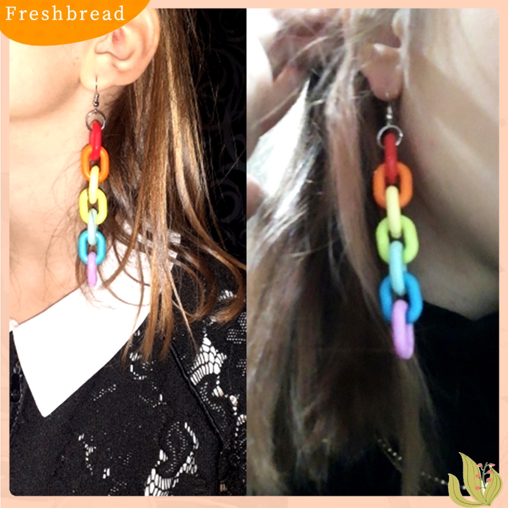 < Freshbread > Ear Hook Warna Permen Kreatif Akrilik Panjang Menjuntai Liontin Telinga Gaya Untuk Pesta
