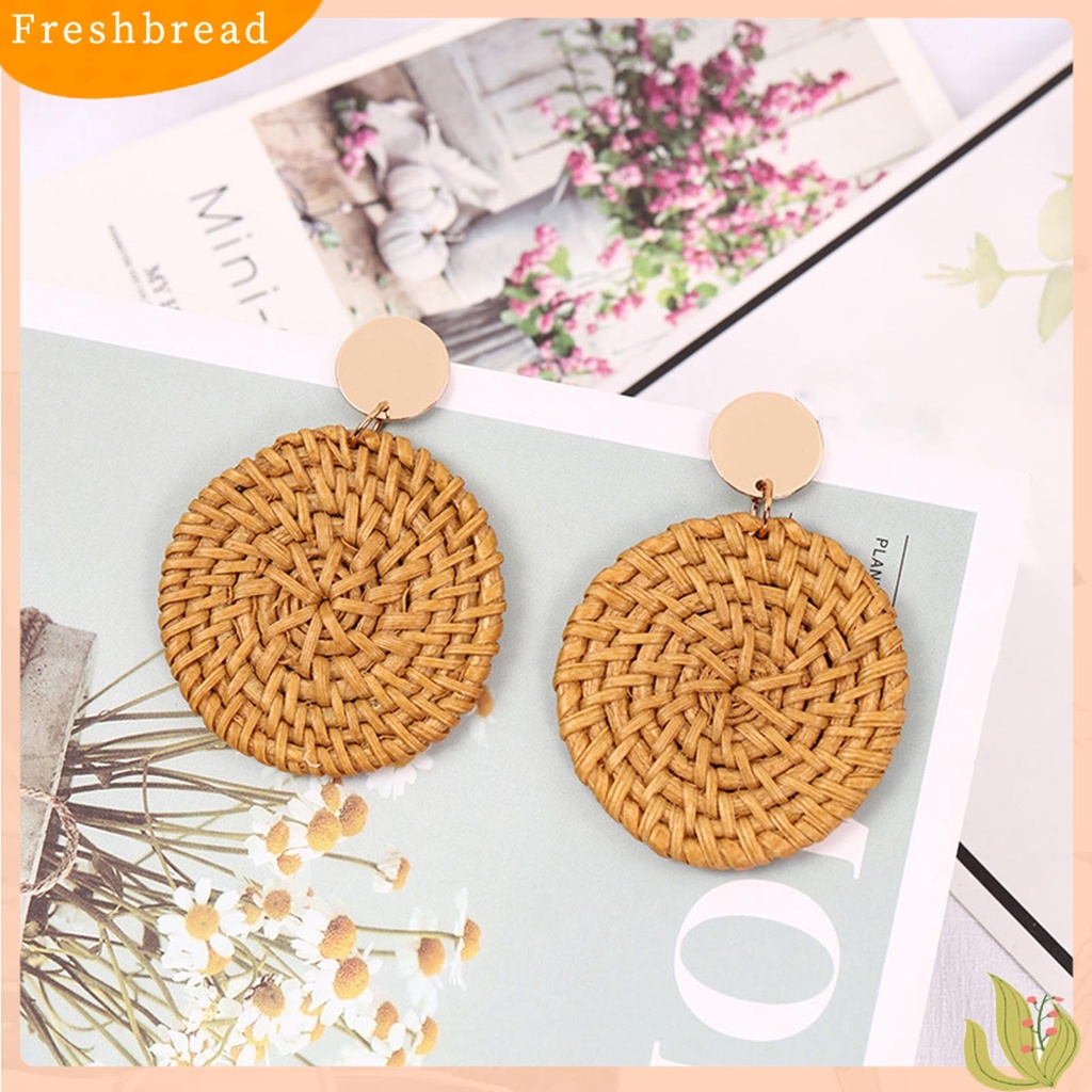 &lt; Freshbread &gt; 1pasang Anting Wanita Handmade Geometris Vintage Ringan Elegan Menjuntai Earrings Untuk Perjamuan