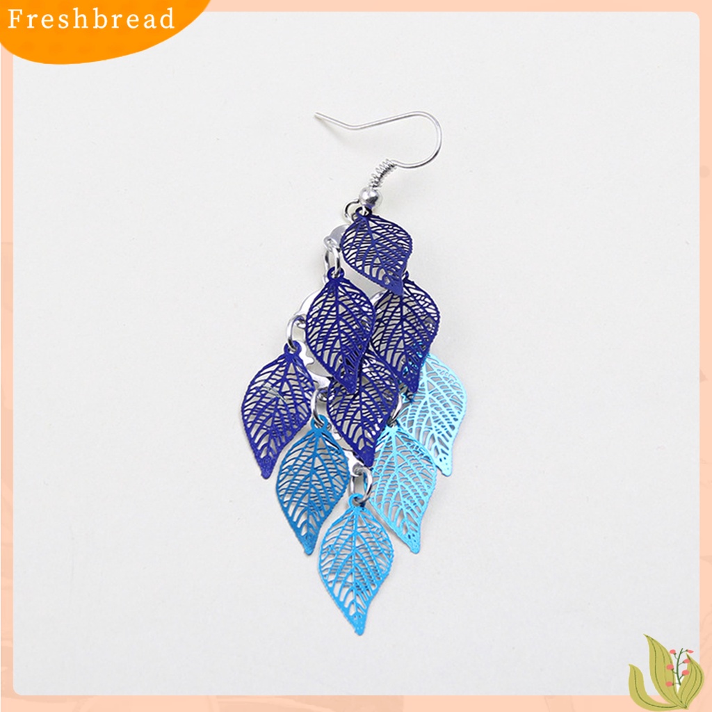 &lt; Freshbread &gt; 1pasang Anting Lady Bentuk Daun Anting Drop Kreatif Indah Panjang Untuk Prom