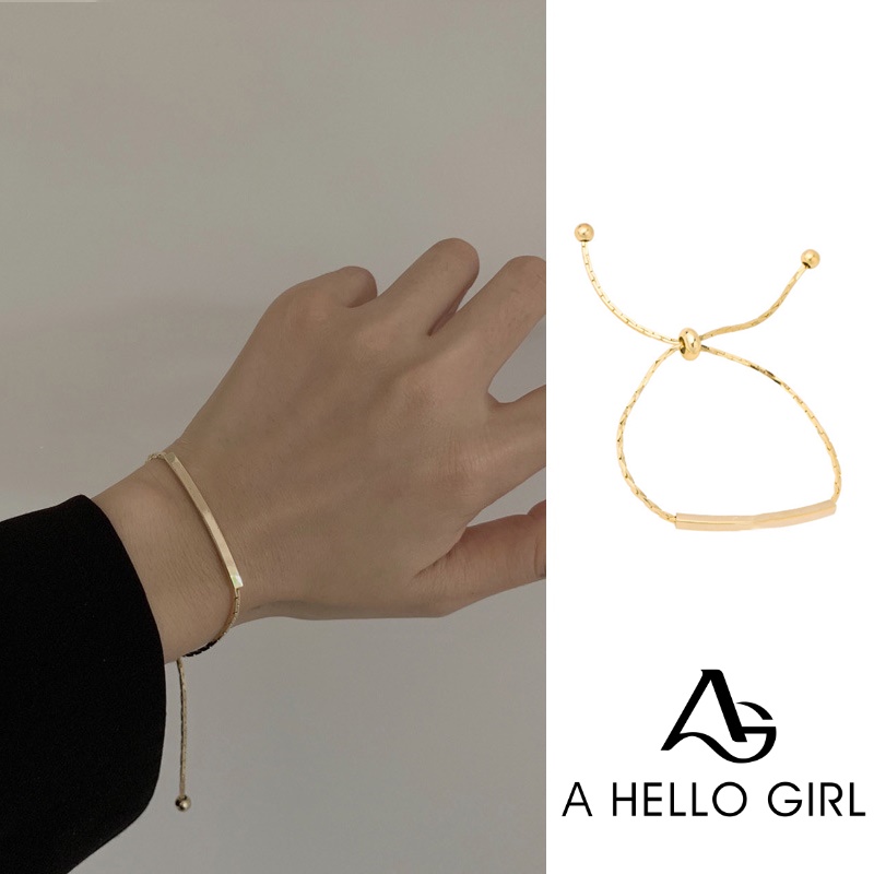 Hello Gelang Tangan Wanita Desain Hollow Adjustable Hias Rumbai Gaya Korea