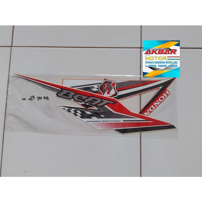 Striping Sticker lis Beat FI ESP 2018 Putih Merah Original