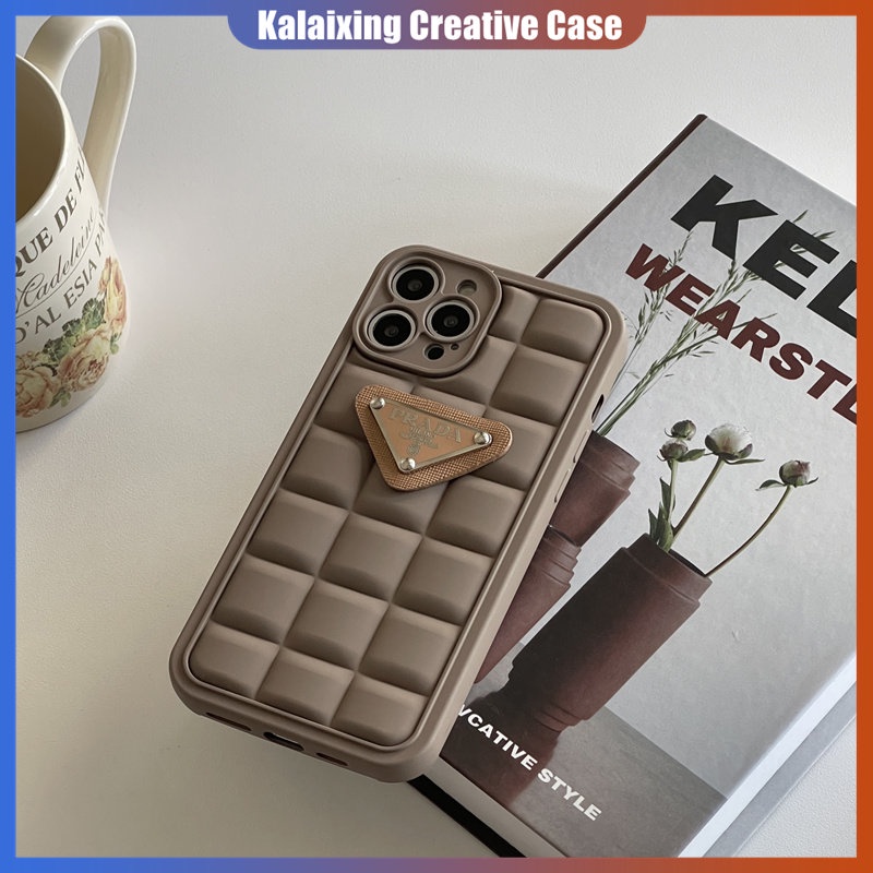 3d Prada Casing Kopi Susu Berbentuk Warna Soft Silicone Phone Case Untuk iPhone 14 Pro Max 14Plus 13 Pro Max 11 Xs Max Xr X Xs Soft Back Cover