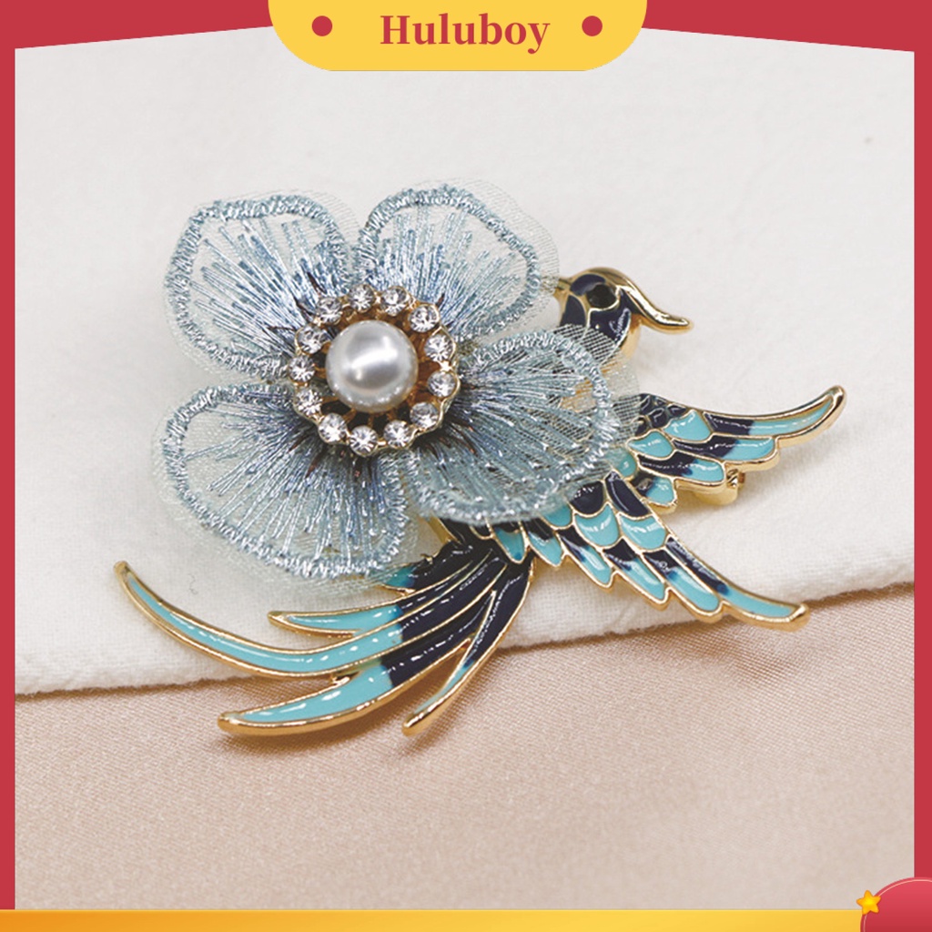 {Ready Stock} Lapel Pin Bordir Bunga Enamel Burung Alloy Mutiara Imitasi Berlian Imitasi Bros Pin Aksesoris Kostum
