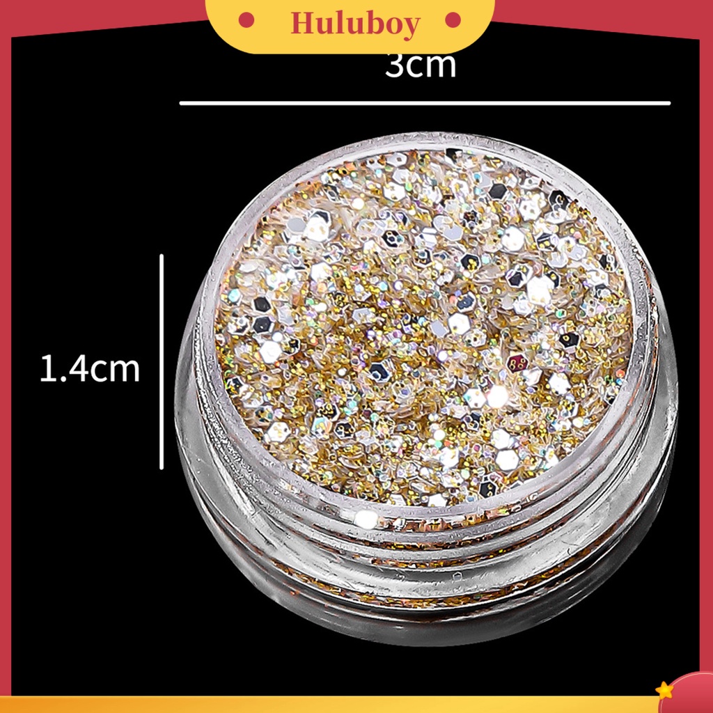 {In Stock} Kuku Glitter Bubuk Rhinestones Sequin DIY Nail Art Ukuran Campur Dekorasi Kuku Manicure Glitter Flake Perlengkapan Kuku