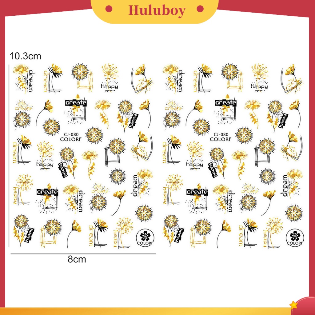 {In Stock} 2lembar Stiker Nail Art Gloss Perekat Diri Tidak Luntur DIY Kuat Lengket Kupu-Kupu Maple Daun Manicure Decal Nail Salon Supply