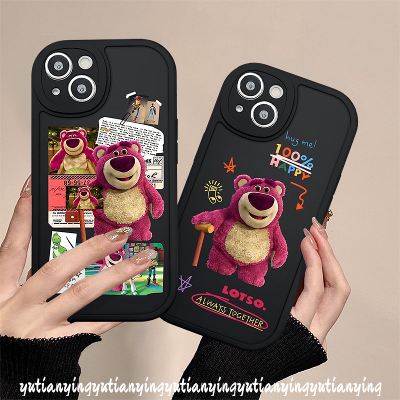 Casing Infinix Hot 10s 11s 10 11 10T 9 Play Infinix Smart 6 5 Note 8 Hot 10 Lite Cartoon Cute Strawberry Bear Lovely Lotso Couple Soft Cover