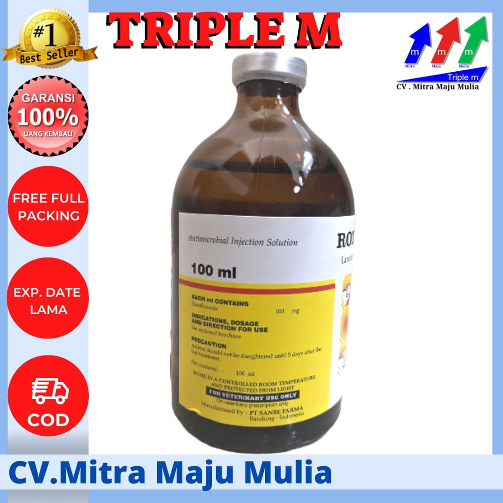 Roxine 50ml Roxine 100 ml Antibiotik Sapi Kambing dll Sanbe