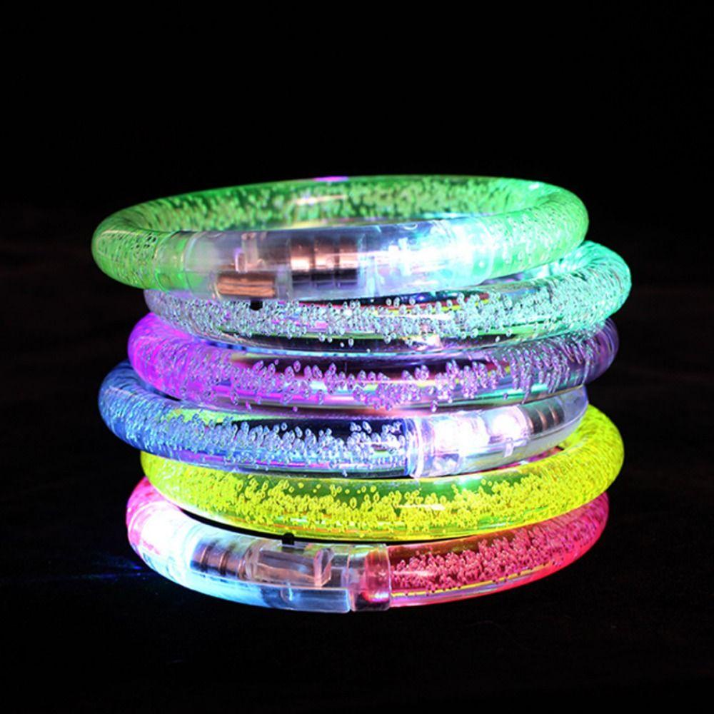 NEEDWAY Needway Flash Gelang Perlengkapan Pesta Warna-Warni Bercahaya Gelang Elektronik Led Flash Gelang Tali Pergelangan Tangan Glow In The Dark Mainan Anak Led Flash Color Bubble Bracelet