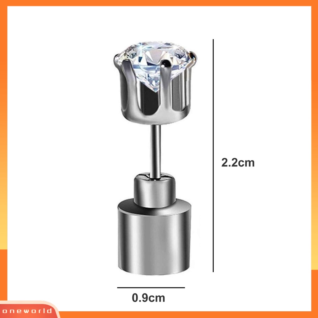 [OWR] 1pc Ear Stud Berkedip Eye-catching Transparansi Tinggi Buatan Tangan Kristal Imitasi Hias Portable LED Wanita Stud Earring Aksesoris Wanita