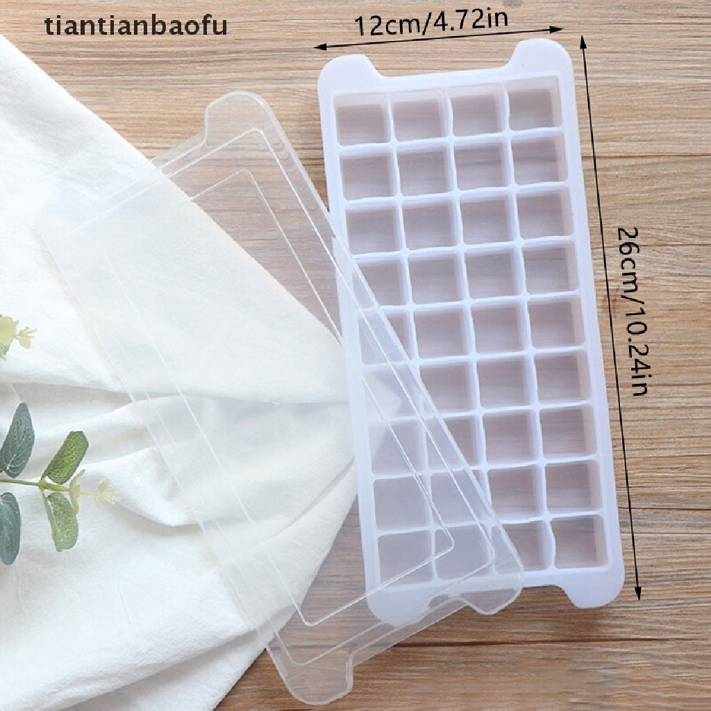 [tiantianbaofu] 24/36grids Ice Tray Silicone Es Sarang Lebah Es Batu Ice Cream Kotak Dengan Tutup Butik