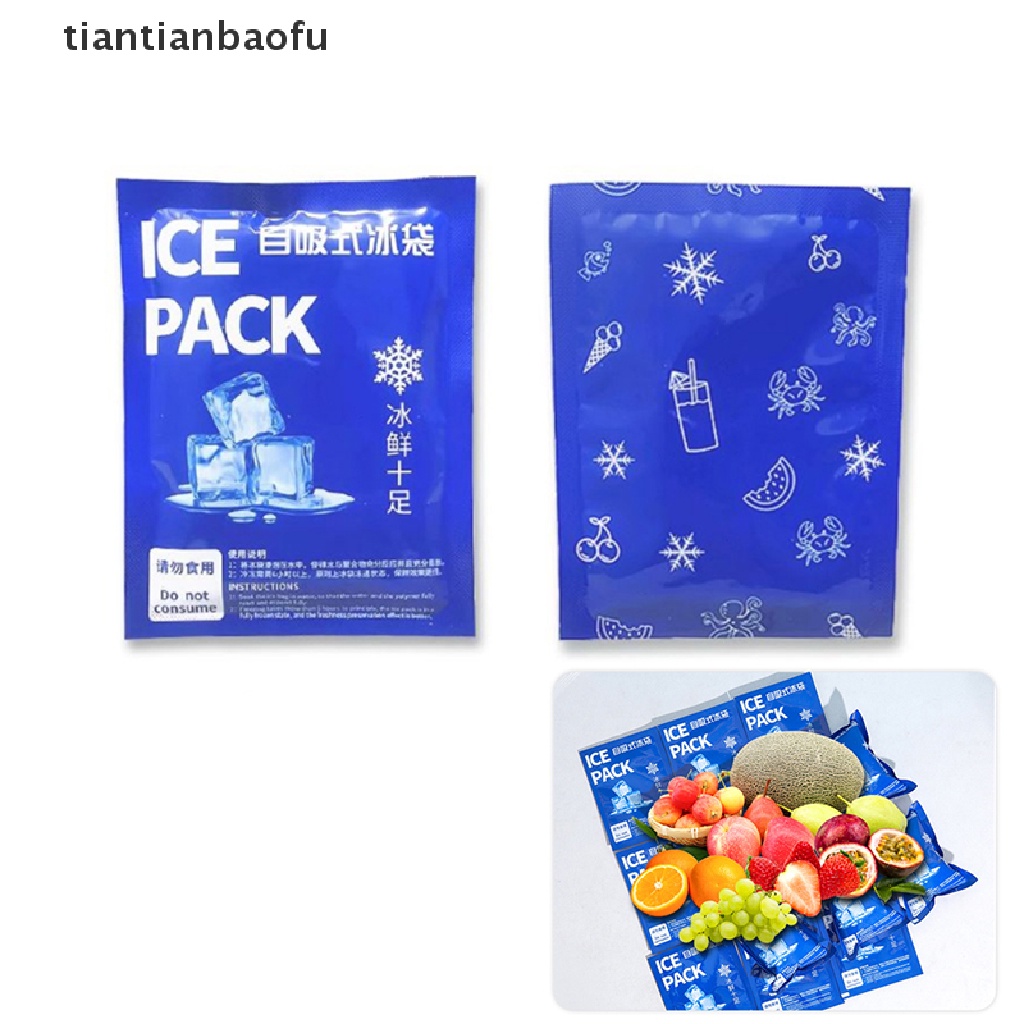 [tiantianbaofu] 10pcs Reusable Cold Ice Gel Pack Cooler Bag Terapi Nyeri Tidak Beracun Camping Food Butik