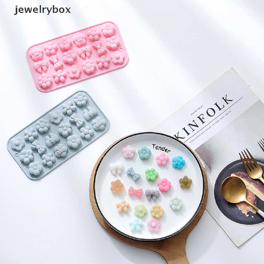 [jewelrybox] 1pc 18rongga Bunga Dasi Kupu Silikon Cetakan Coklat DIY Baking Mold Tools Butik