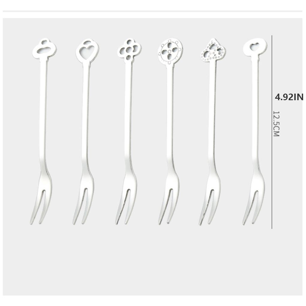 Garpu Buah Dessrt Salad Forks Peralatan Makan Dapur Rumah Stainless Steel Ulang Tahun BBQ Pesta Cafes Bar Tools Sendok Garpu