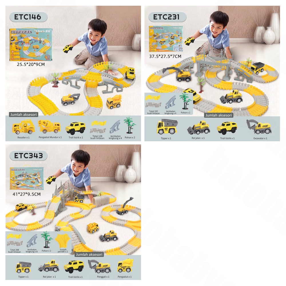 Halo Baby Mainan Kereta Api Edukatif Anak/DIY Kereta Api Mainan Track Listrik Engineering Mobil Hadiah Ulang Tahun