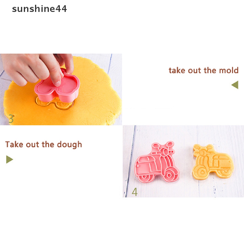 Sunshine 8Pcs Cetakan Biskuit Transportasi Cetakan Kue Kering Cookie Cutters Cake Decorag ID