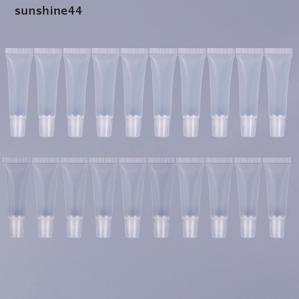 Sunshine 10PCS 8ml/15ml Tabung Plastik Kosong Lip Gloss Balm Wadah Kosmetik Bening ID