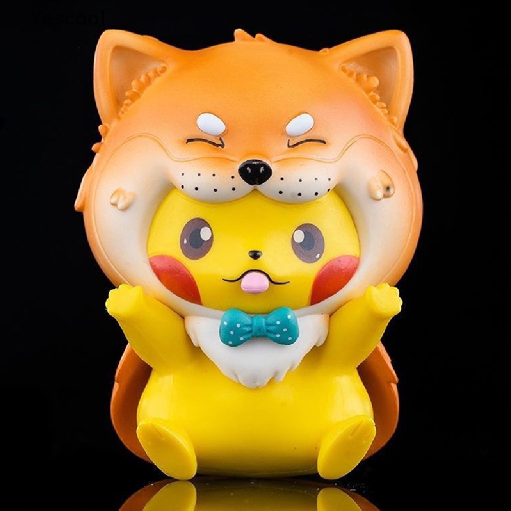 Yescool Pokemon Pikachu Anime Q Version Cosplay Inu Action Figure Pocket Monsters Mainan ID