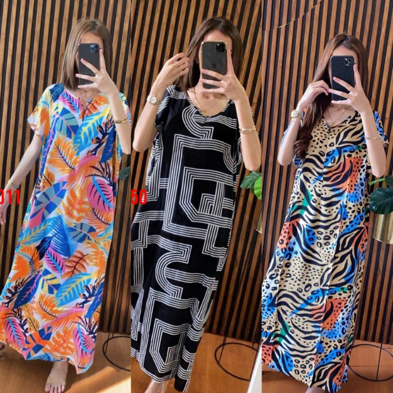 Pakaian Wanita Longdres Panjang Bahan Rayon Halus