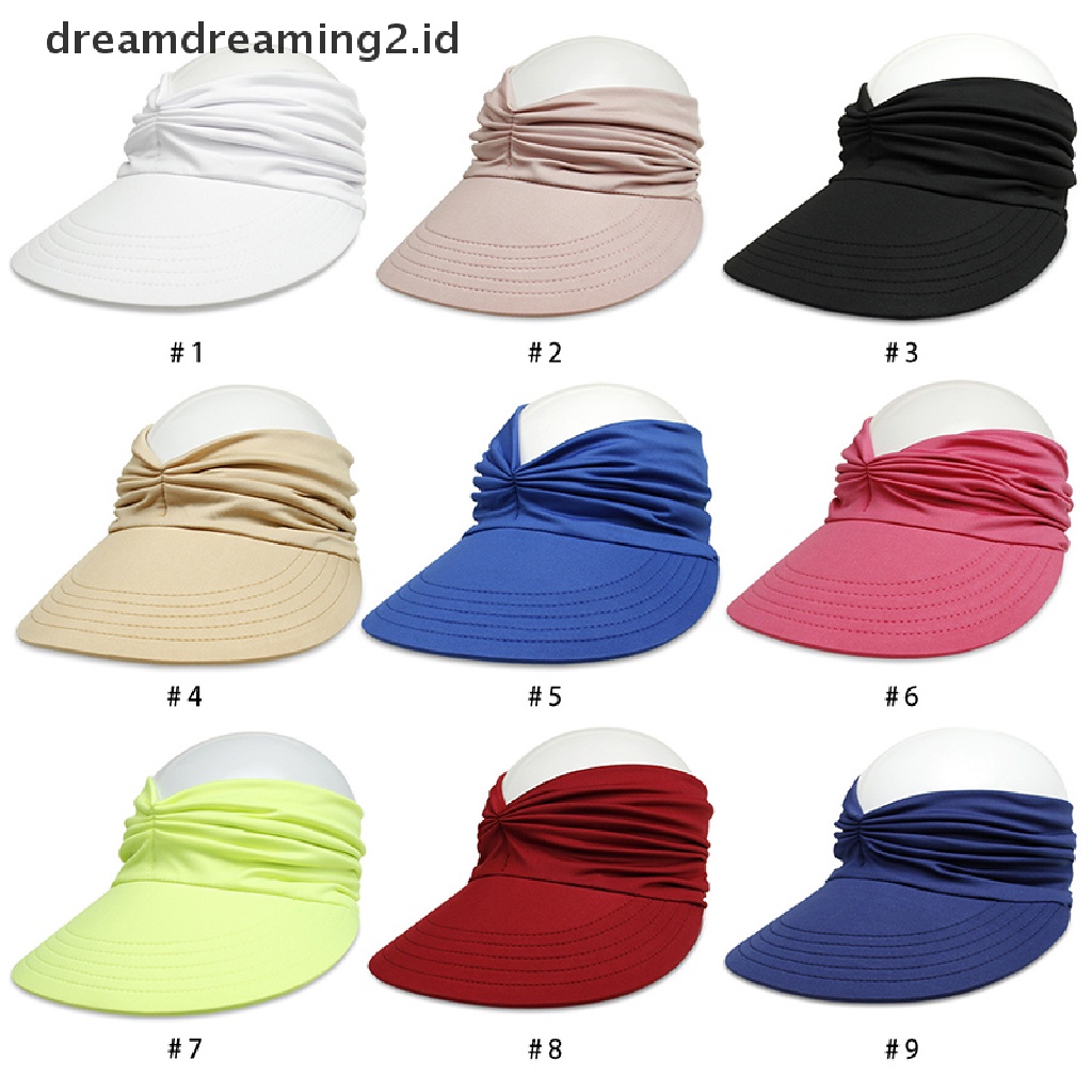 (hot) Topi Dewasa Lentur Untuk Wanita Anti UV Wide Brim Visor Hat Mudah Dibawa//