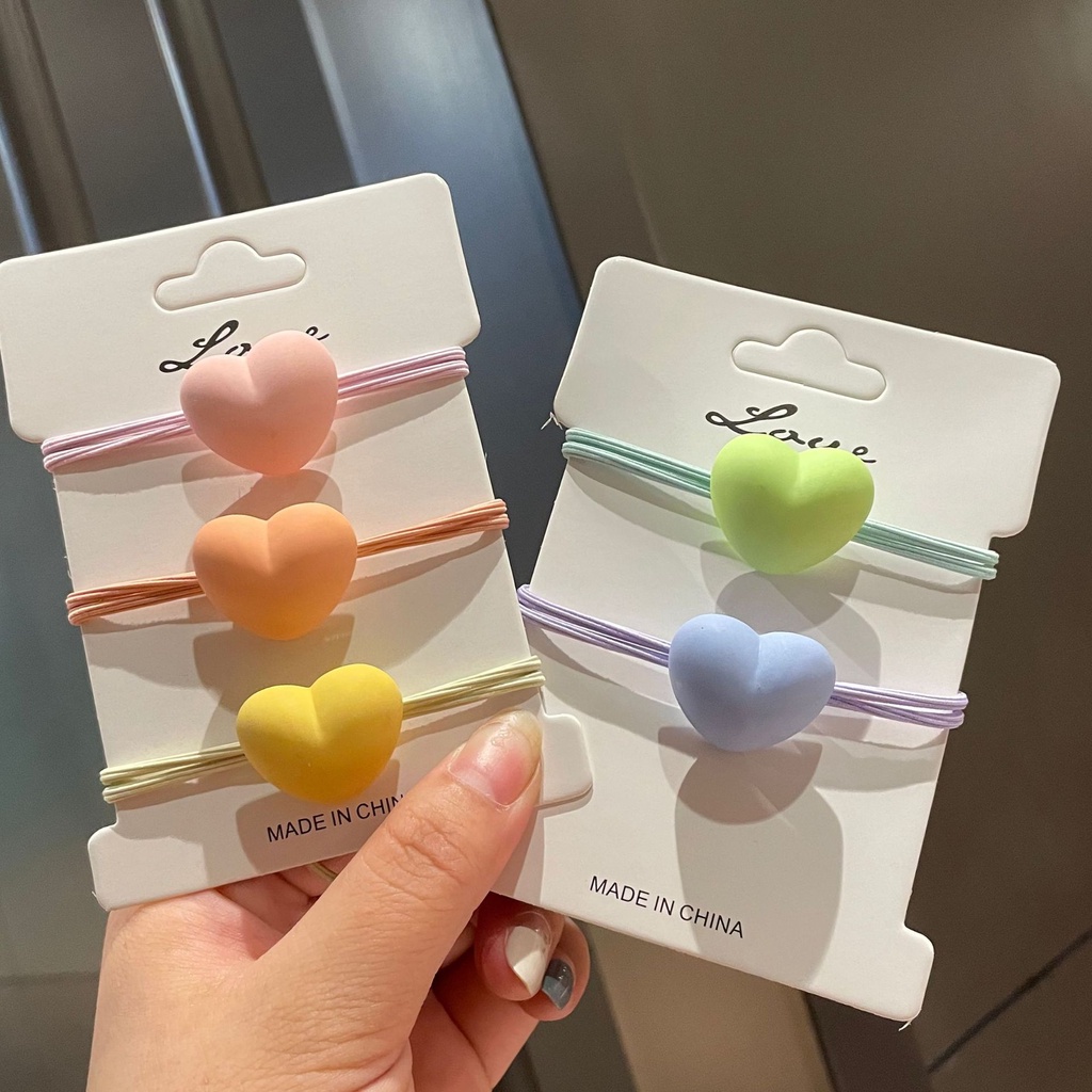 Karet Gelang rambut lucu/Ikat Rambut bandul hati/Tali ikat rambut lucu/Aksesoris Rambut Hiasan Kepal