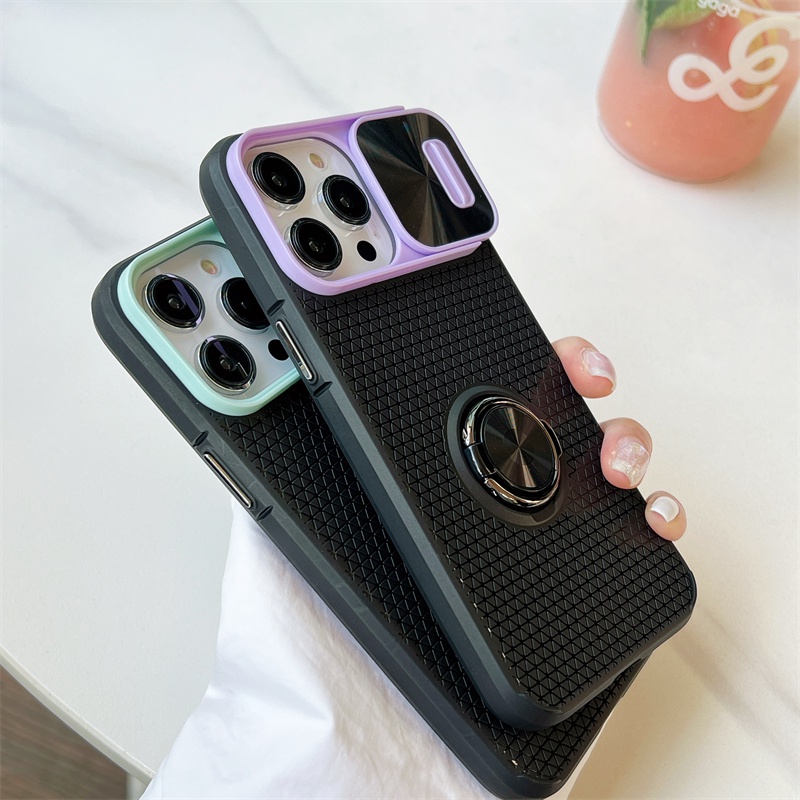 360 ° Casing Holder IPhone Untuk Proteksi Lensa Slide14 13 12 11 Pro X XS Max7 8 14 Plus XR Casing Belakang