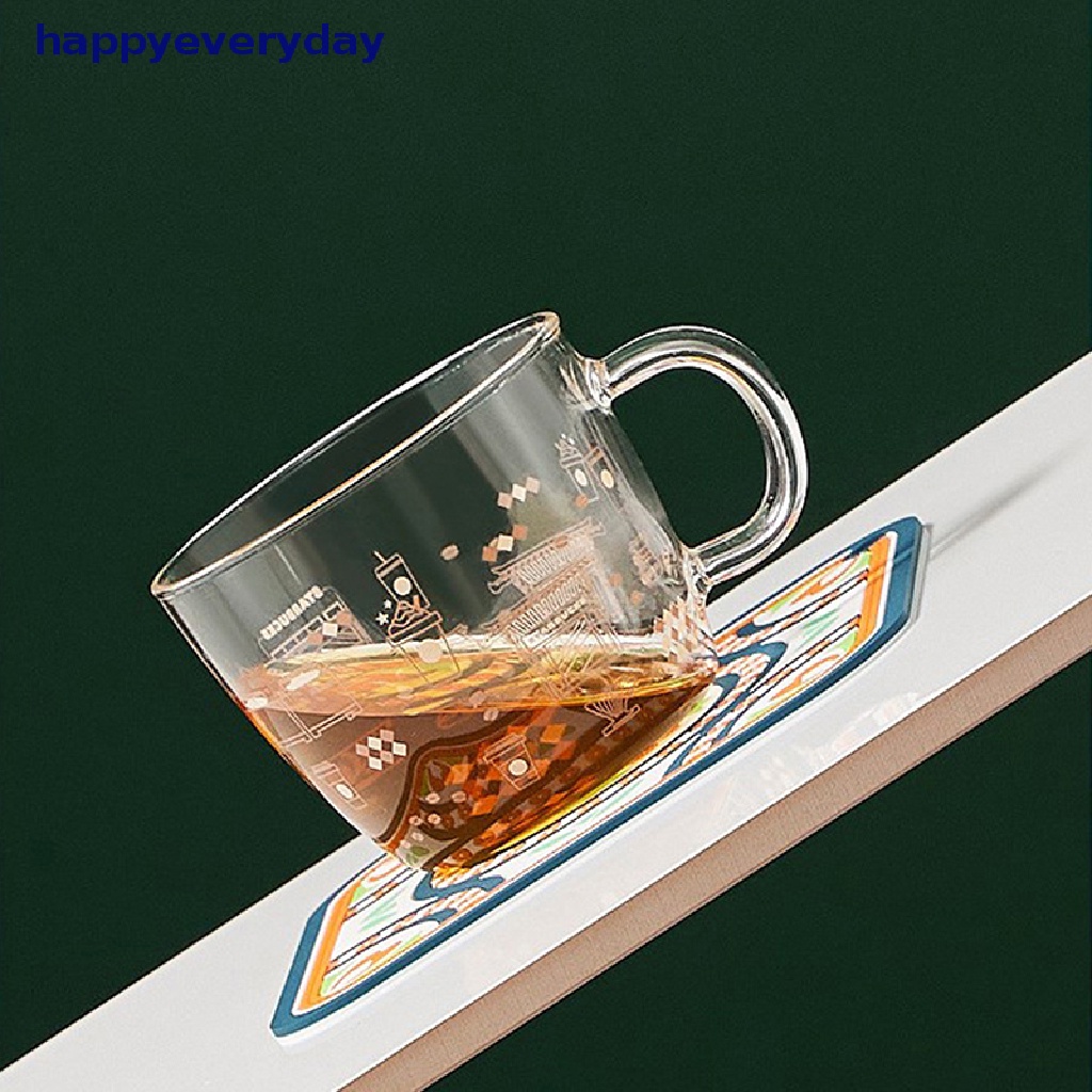 [happy] Tatakan Gelas Cangkir Retro Tahan Suhu Tinggi PVC Placemat Tatakan Tahan Air [ID]