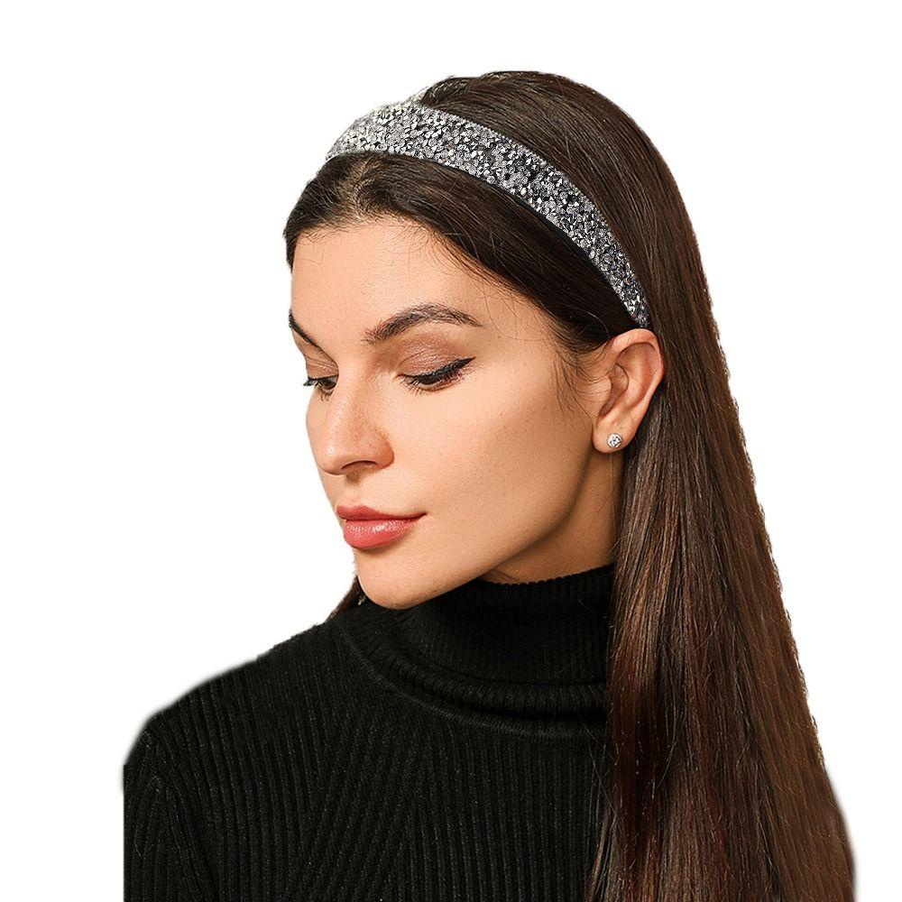 Needway Kristal Bando Hiasan Rambut Ins Sederhana Perempuan Ikat Rambut Non Slip Hairband Cuci Muka Bando Baru Hiasan Kepala Berlian Imitasi Korea Hairband