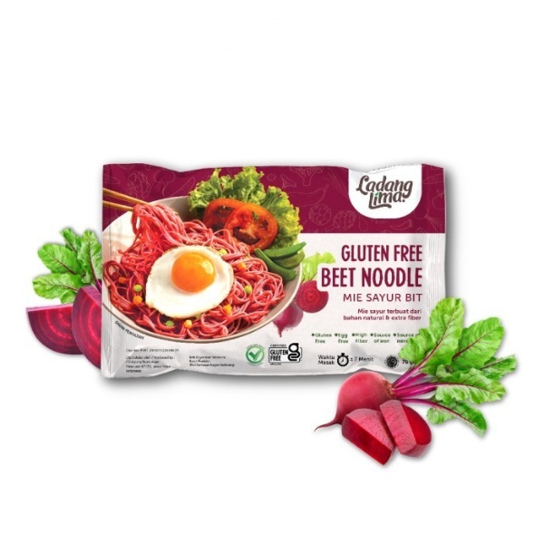 Veggie Noodle &quot;Gluten Free&quot; Ladang Lima 76gr Beet/ Kale Mie Sehat Halal