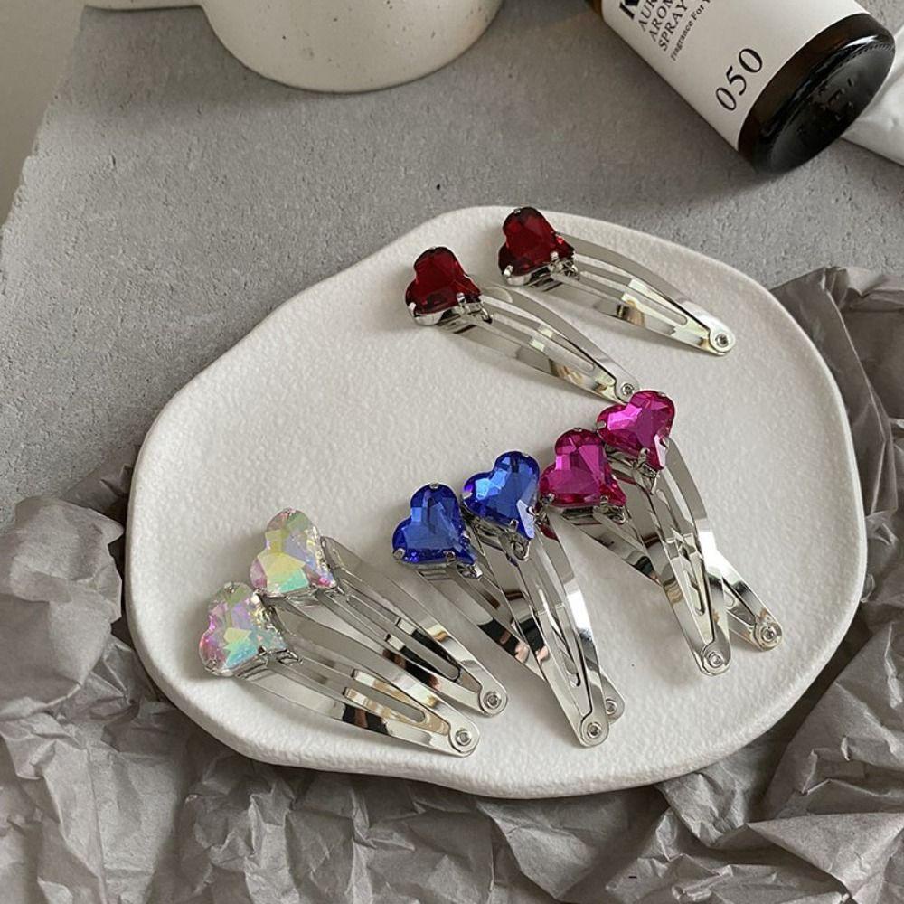 Needway Korea Shiny Hair Clip Hadiah Harajuku Candy Color Keren Manis Alloy Kristal Square Hair Clip