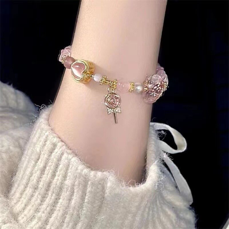 Gelang Model Hati Lollipop Bahan Alloy Korea Untuk Wanita