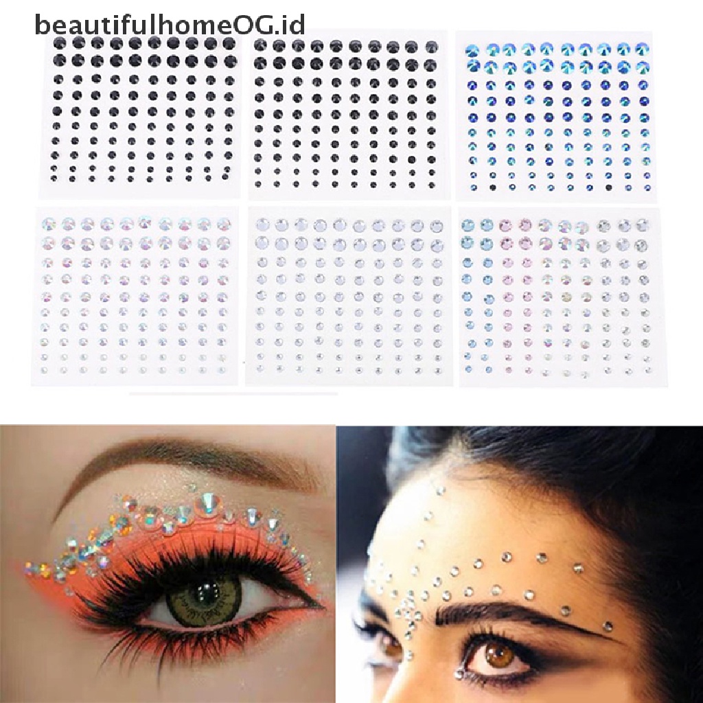 // Beauty// Face Eyeshadow Diamonds Stickers Self Adhesive Body Dekorasi Tato Temporer **