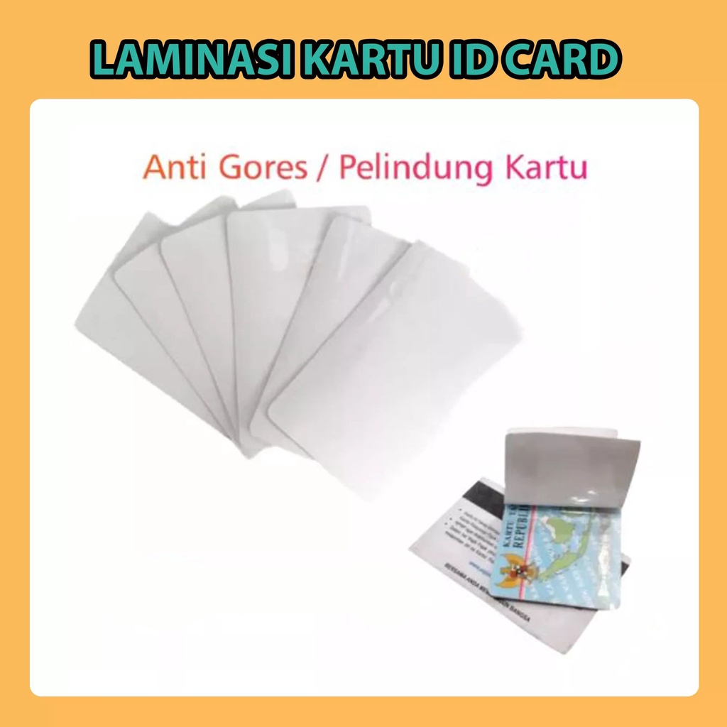 

Plastik pelindung laminasi/ ANTI GORES ID card harga sepasang